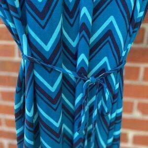 Plus size 4 Teal Black Chevron Dress Merona